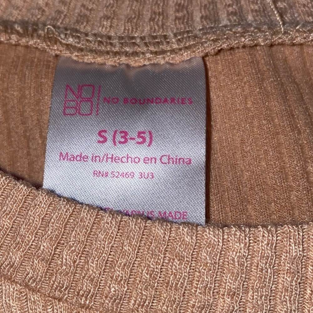 Tan Ribbed Long Sleeve Top - Picture 5 of 6